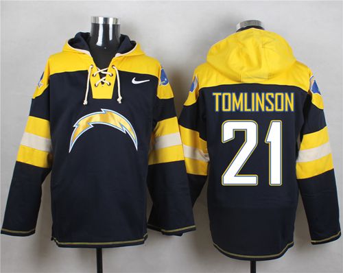 Nike Chargers #21 LaDainian Tomlinson Navy Blue Player Pullover NFL Hoodie
